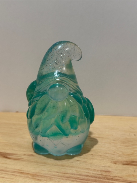 Handmade Other - Aqua Resin Gnome Figurine Decorative Accent
